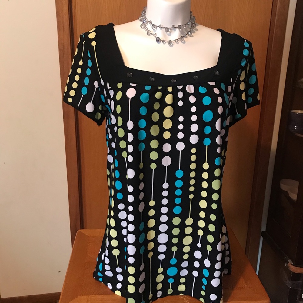 SOLD Short sleeve dress shirt with polka dots